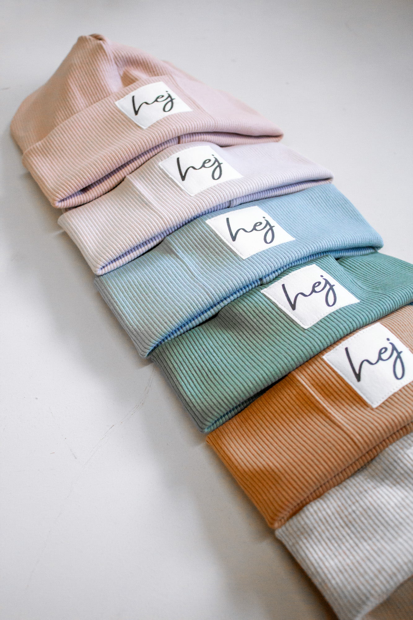 Beanie Labelbeanie Ripjerseybeanie beige meliert