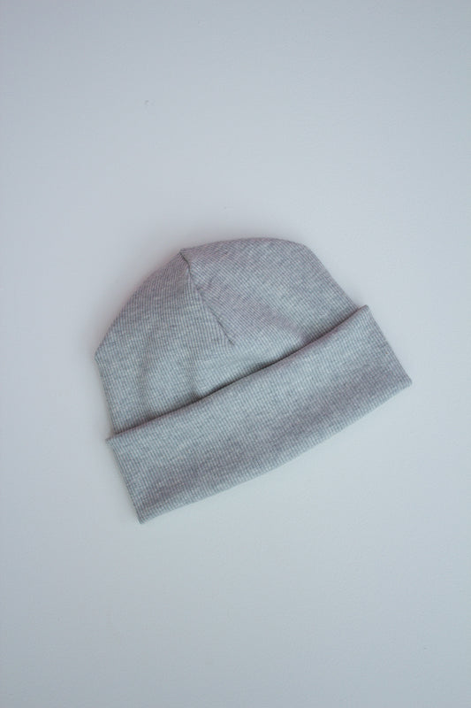 Beanie Labelbeanie Ripjerseybeanie grau meliert