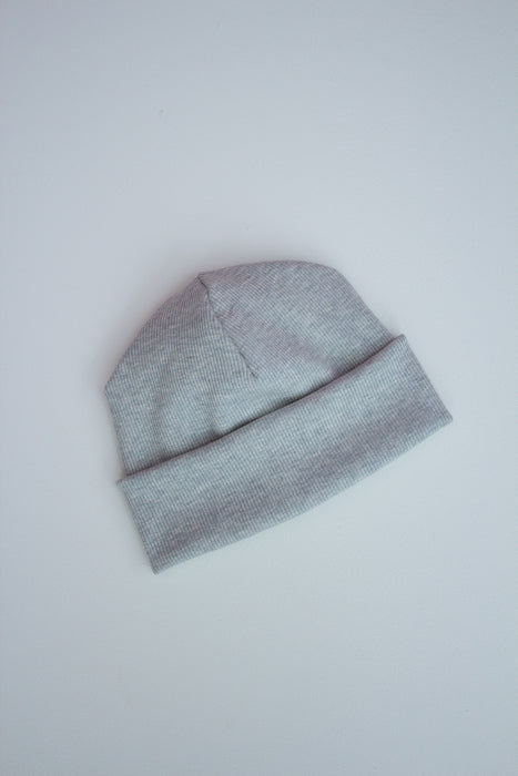 Beanie Labelbeanie Ripjerseybeanie grau meliert
