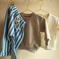 Lockere gestreifte Hose aus Sommersweat