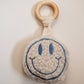 Smiley Rassel mit Holz Greifring
