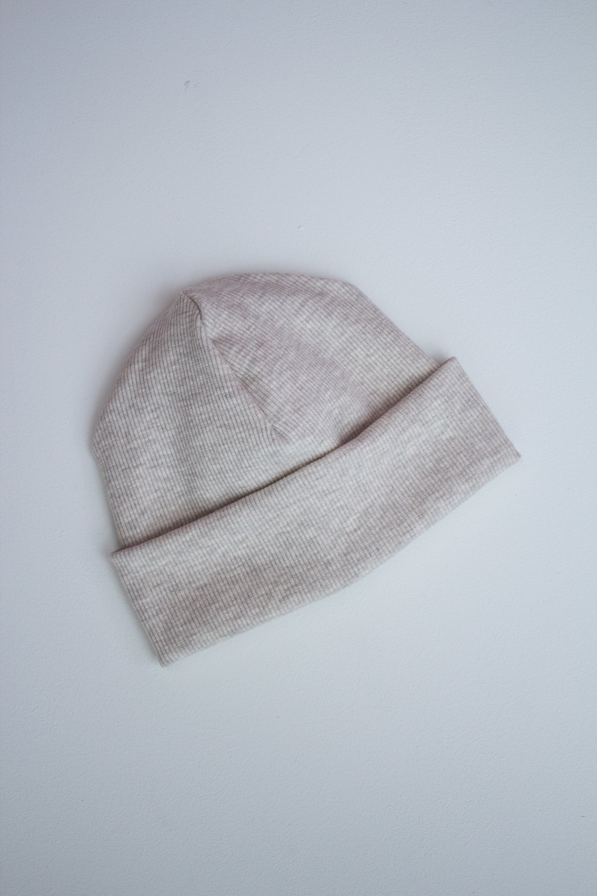 Beanie Labelbeanie Ripjerseybeanie beige meliert