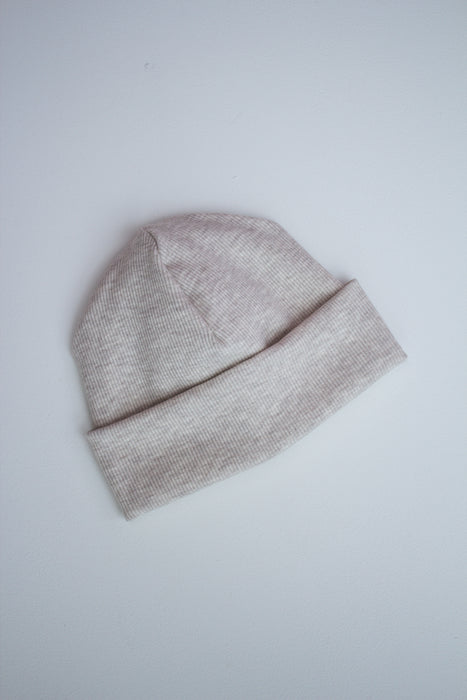 Beanie Labelbeanie Ripjerseybeanie beige meliert