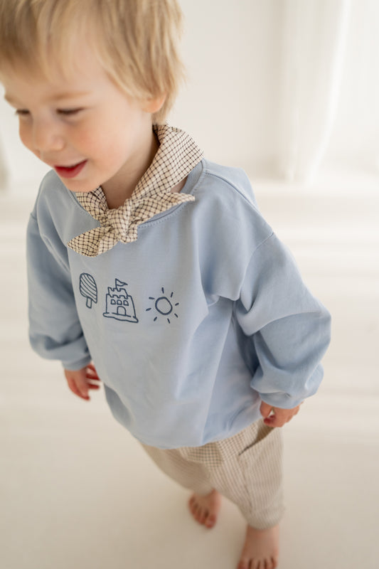 Oversized Sweater blau | LITTLE SUMMER CLUB | Annikora x Jessica Scholz