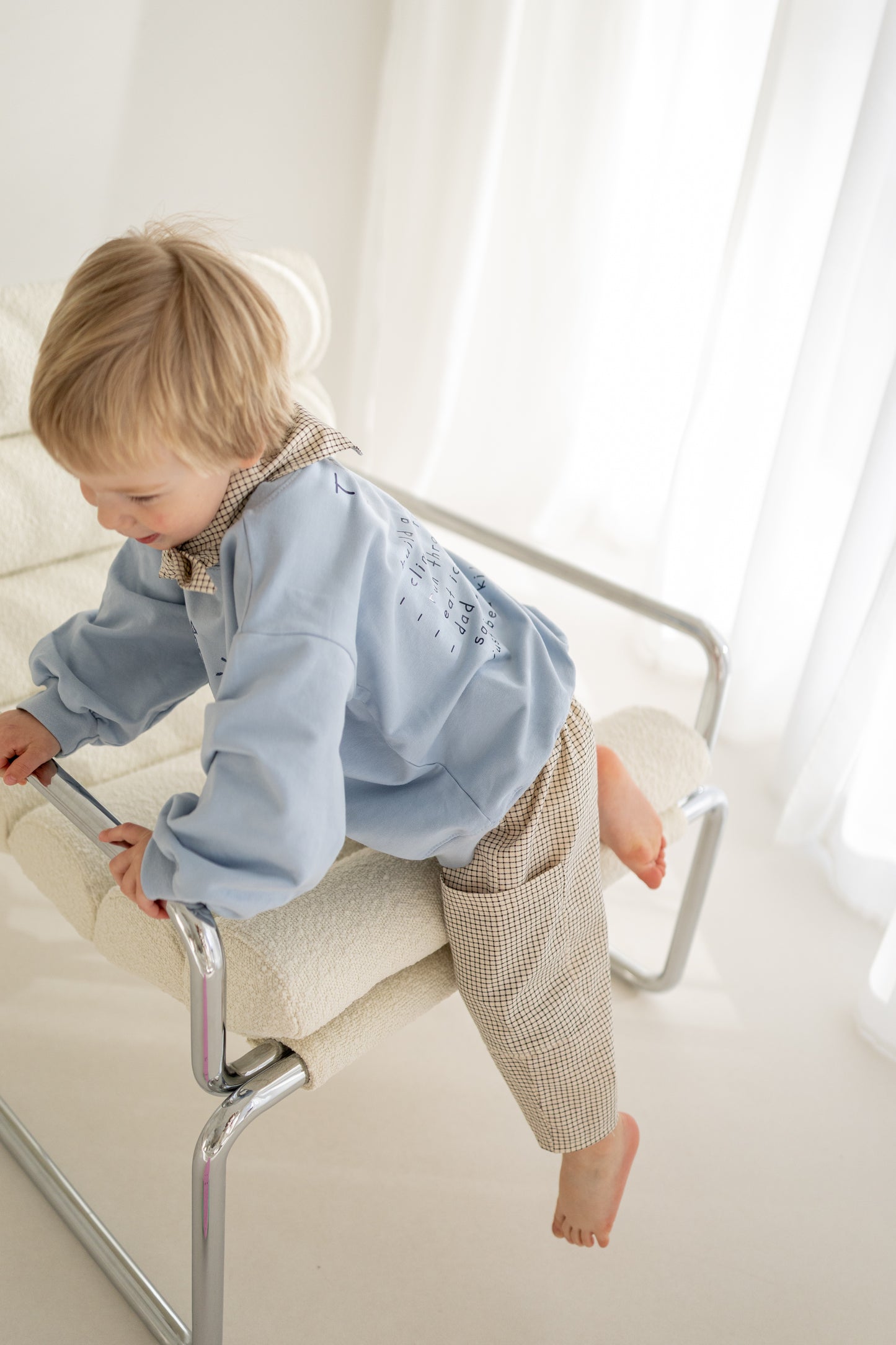 Weite barrel Fit Hose natur/kariert | LITTLE SUMMER CLUB | Annikora x Jessica Scholz
