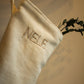 Personalisierter Nikolausstiefel Nikolausstrumpf schlicht und neutral in beige/natur