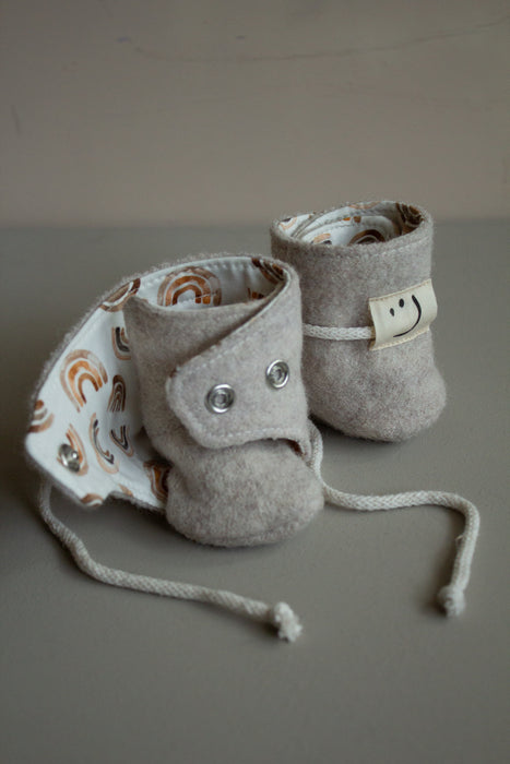 Wollwalk Schühchen Wollwalkschuhe Krabbelschuhe
