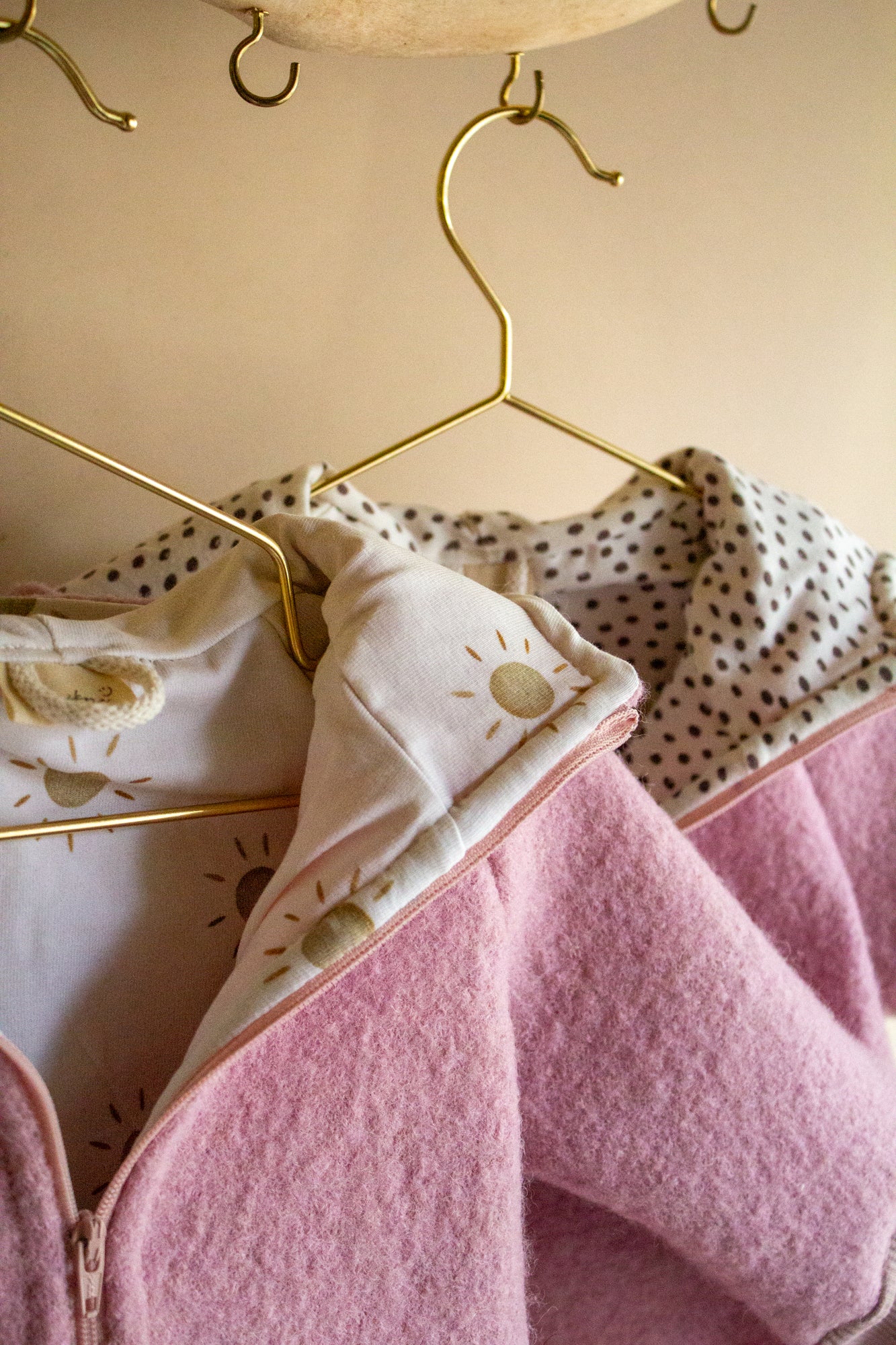 Wollwalkoverall Walkoverall in rosa mit verschiedenen Innenstoffen